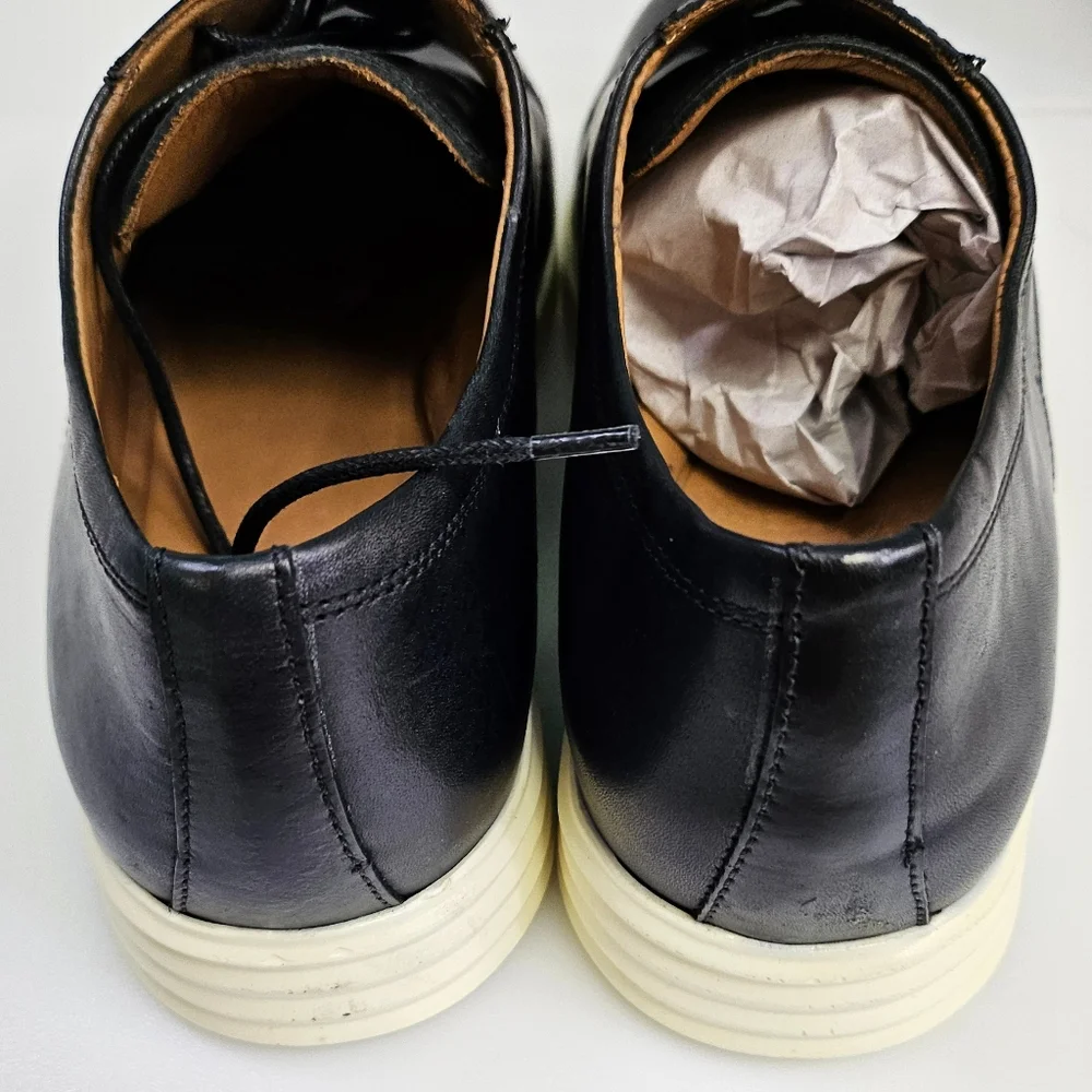 Drivers Club USA Genuine Moccasins Oxford‎ Sneakers Black Leather  642031 Mens 7